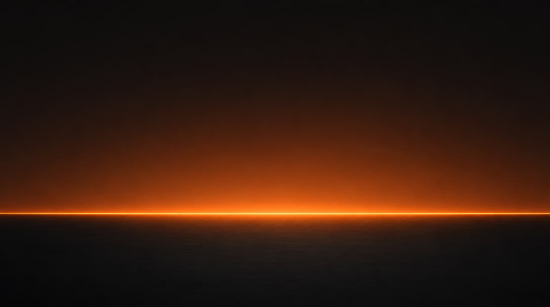 A thin molten line of light glowing on a dark horizon